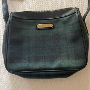 Polo by Ralph Lauren Black and Dark Green Plaid Crossbody Bag